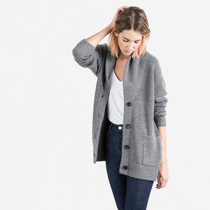 Everlane Chunky Knit Cardigan in Grey